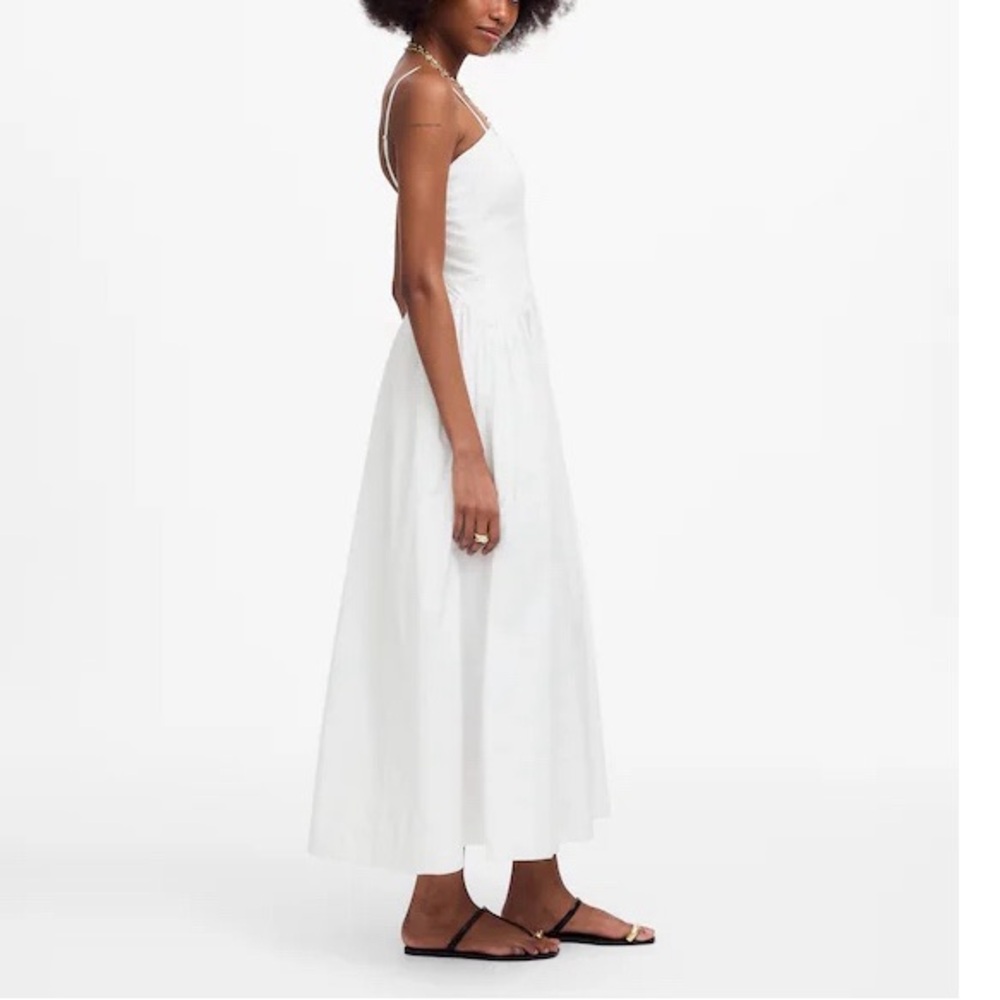 MADEWELL White Poplin Seamed Maxi Dress NV430 - Picture 3 of 10